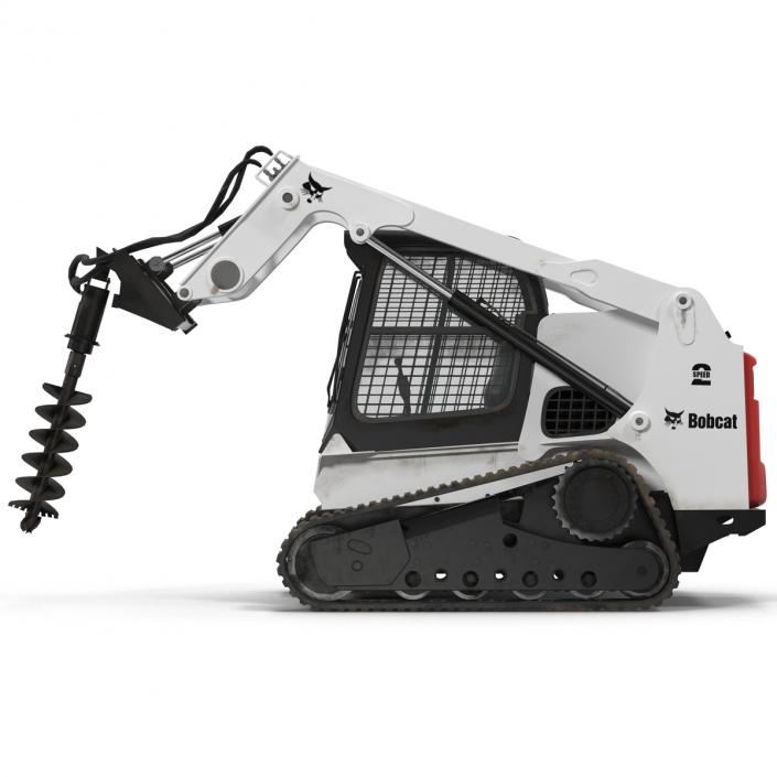 3D model Compact Tracked Loader Bobcat with Auger