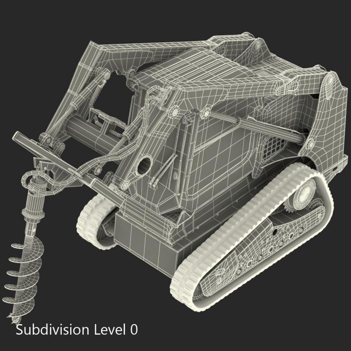 3D model Compact Tracked Loader Bobcat with Auger