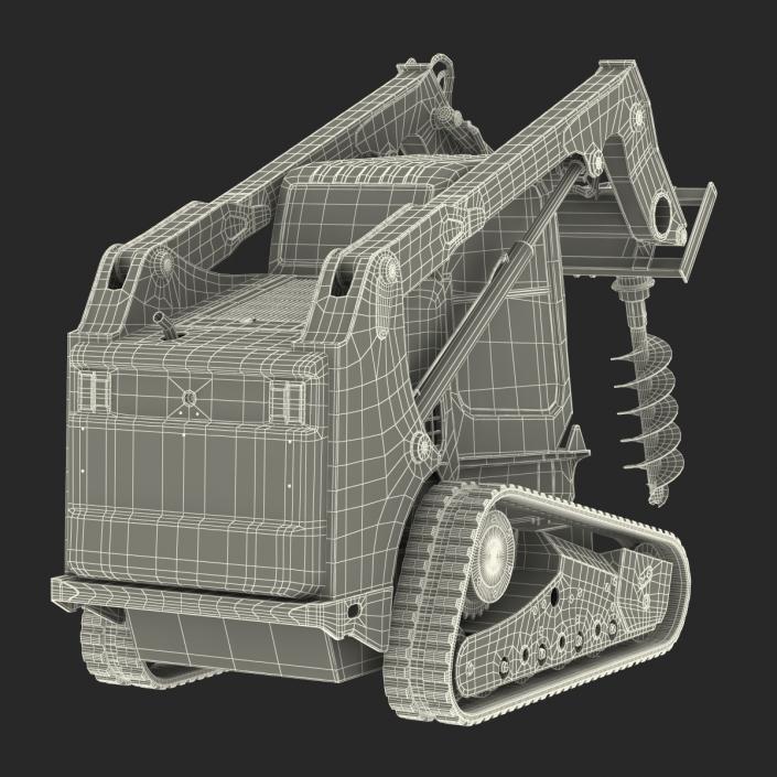 3D model Compact Tracked Loader Bobcat with Auger