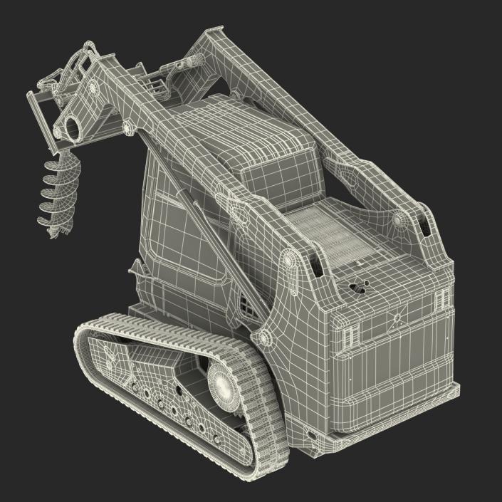 3D model Compact Tracked Loader Bobcat with Auger