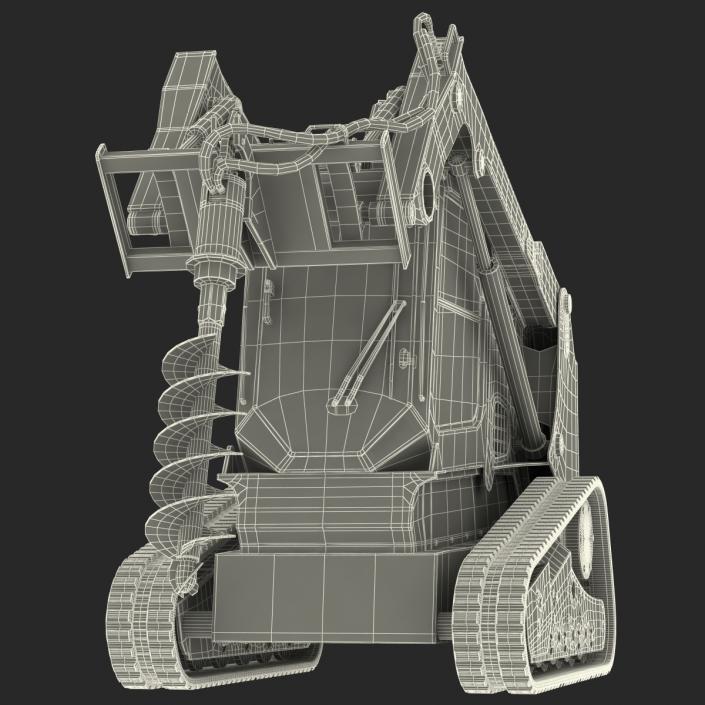 3D model Compact Tracked Loader Bobcat with Auger