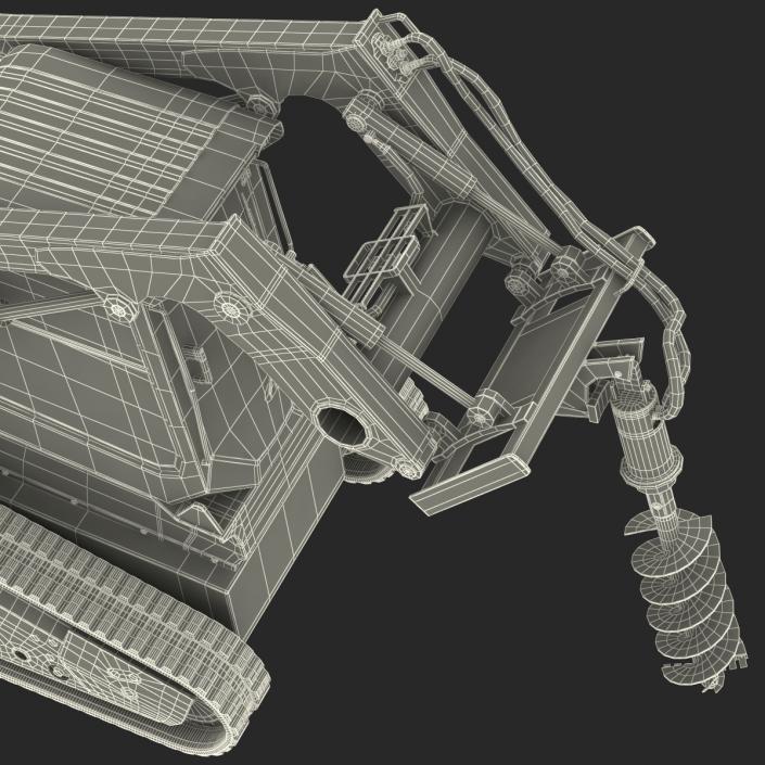 3D model Compact Tracked Loader Bobcat with Auger