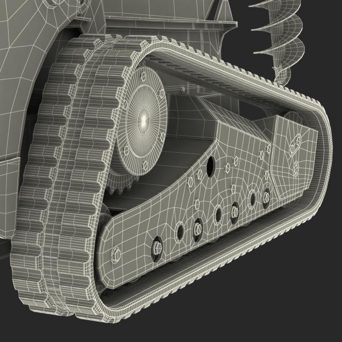 3D model Compact Tracked Loader Bobcat with Auger