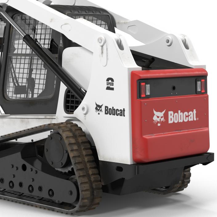 Compact Tracked Loader Bobcat with Auger Rigged 3D