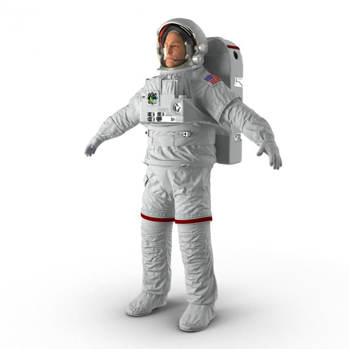 Astronaut Nasa Extravehicular Mobility Unit without Visor Rigged 3D model