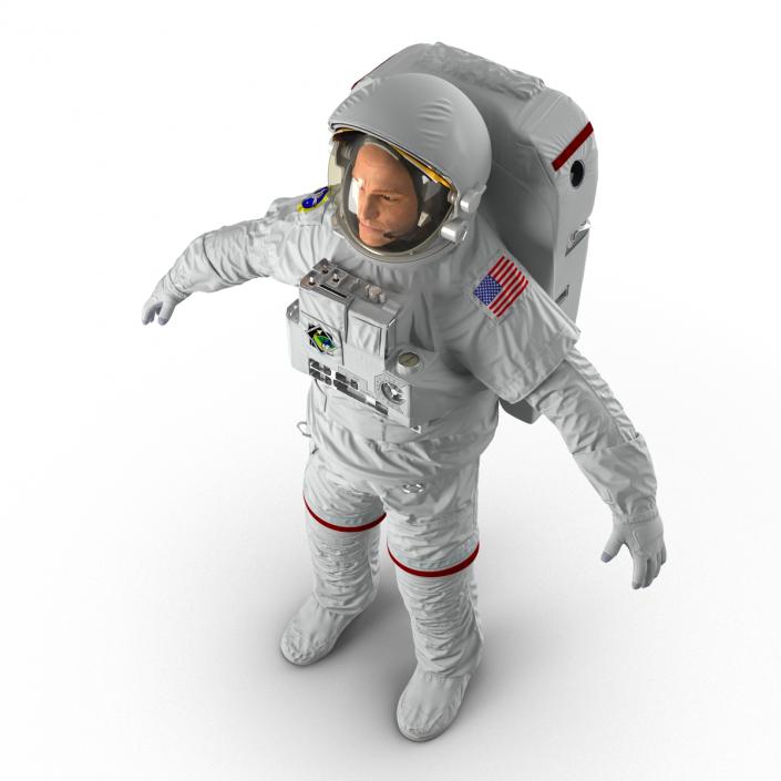 Astronaut Nasa Extravehicular Mobility Unit without Visor Rigged 3D model