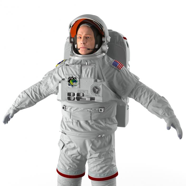 Astronaut Nasa Extravehicular Mobility Unit without Visor Rigged 3D model