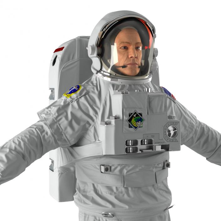 Astronaut Nasa Extravehicular Mobility Unit without Visor Rigged 3D model