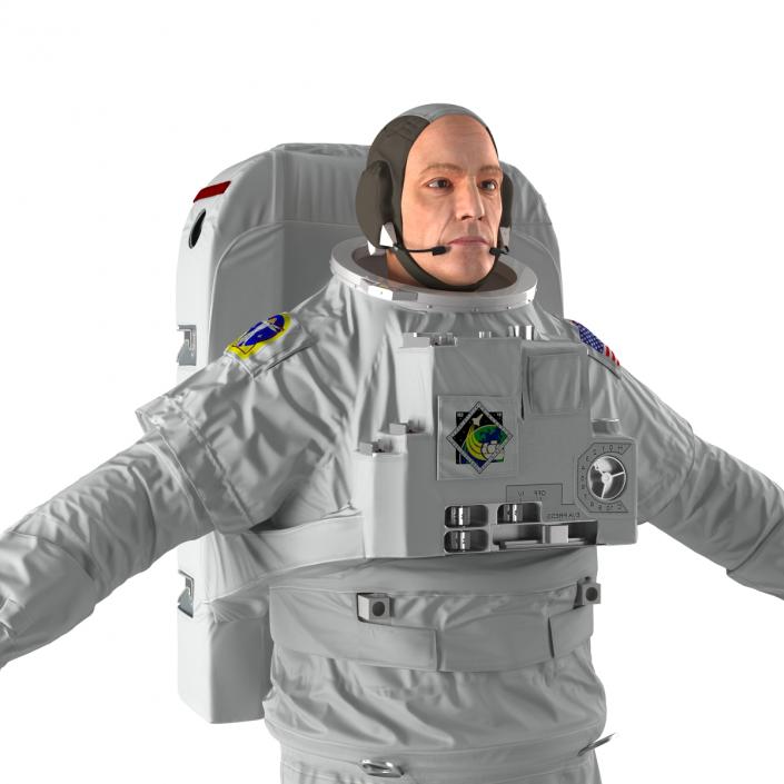 Astronaut Nasa Extravehicular Mobility Unit without Visor Rigged 3D model