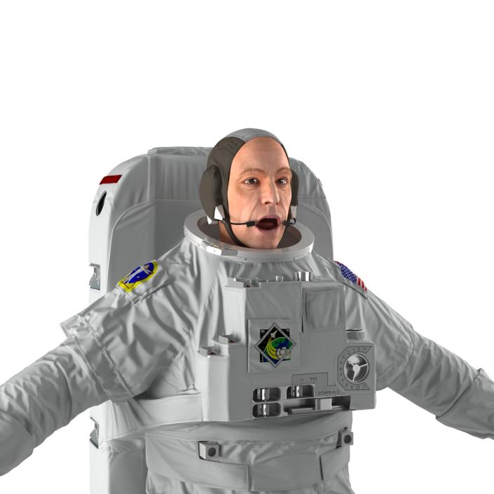 Astronaut Nasa Extravehicular Mobility Unit without Visor Rigged 3D model