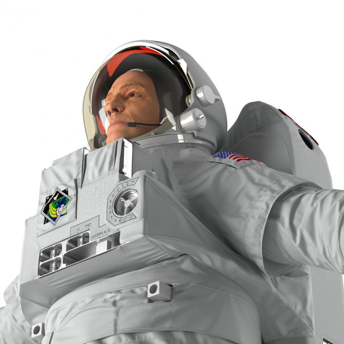 Astronaut Nasa Extravehicular Mobility Unit without Visor Rigged 3D model