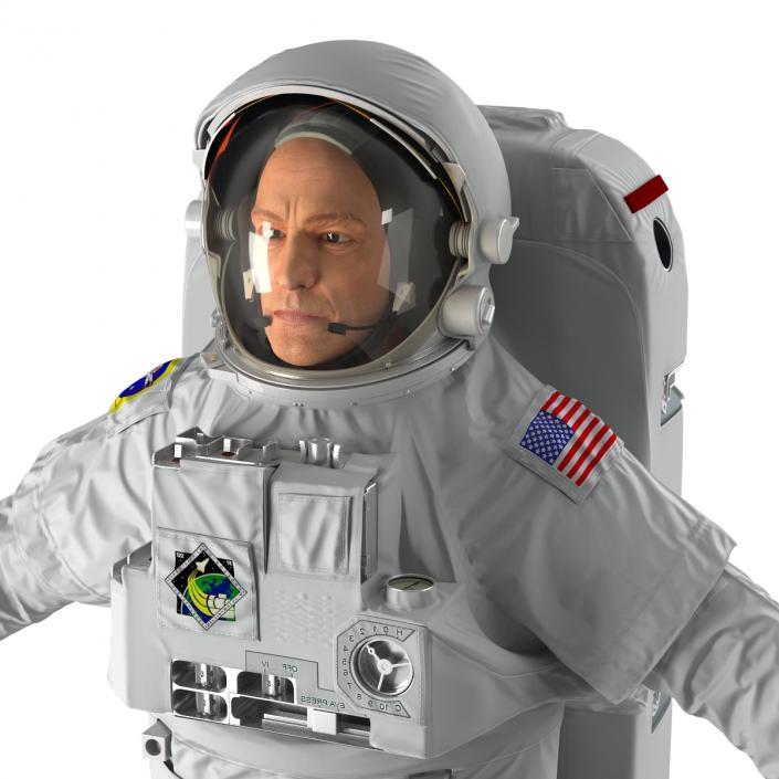 Astronaut Nasa Extravehicular Mobility Unit without Visor Rigged 3D model