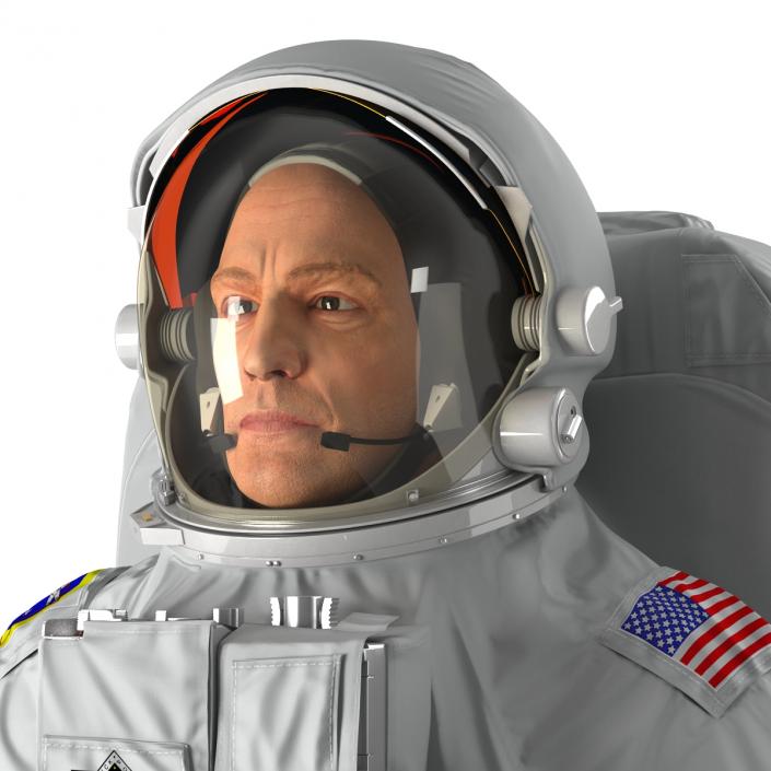 Astronaut Nasa Extravehicular Mobility Unit without Visor Rigged 3D model