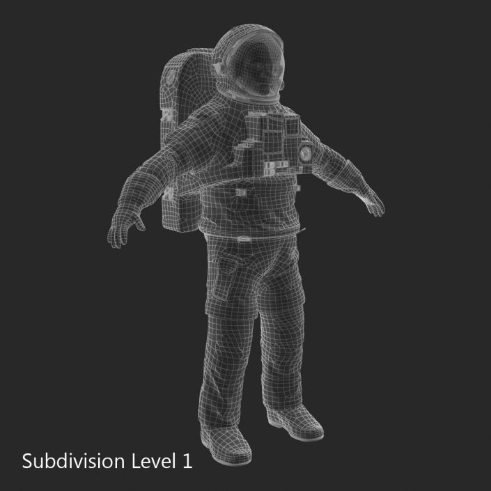 Astronaut Nasa Extravehicular Mobility Unit without Visor Rigged 3D model