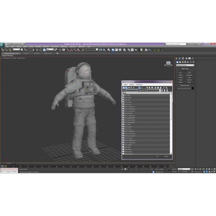 Astronaut Nasa Extravehicular Mobility Unit without Visor Rigged 3D model