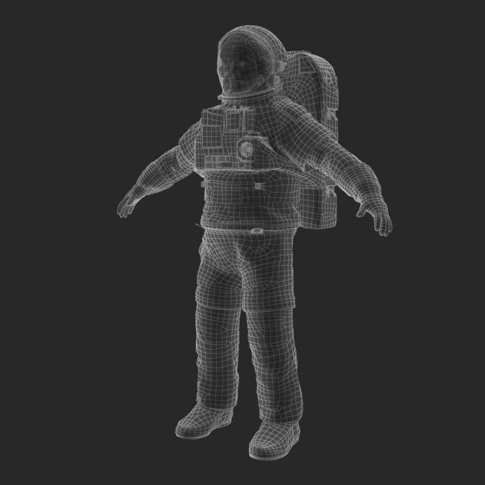 Astronaut Nasa Extravehicular Mobility Unit without Visor Rigged 3D model