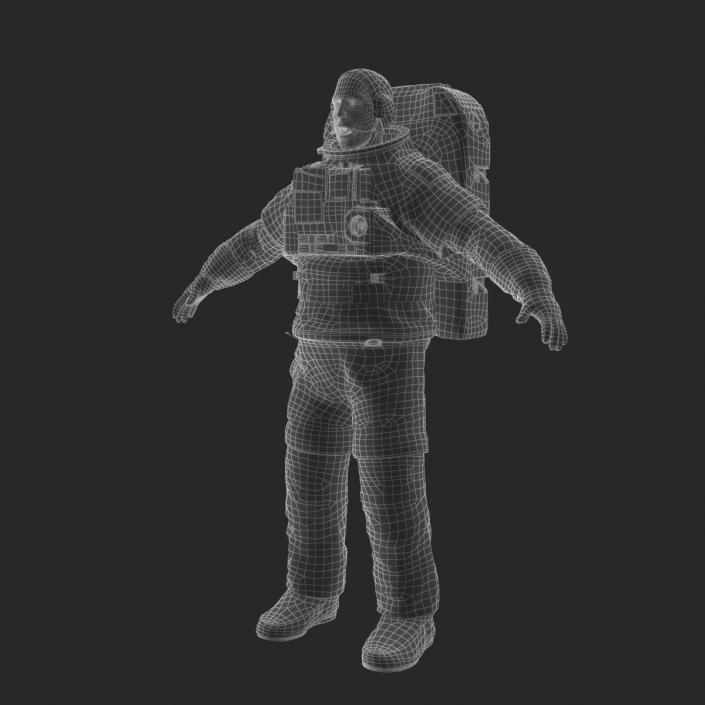 Astronaut Nasa Extravehicular Mobility Unit without Visor Rigged 3D model