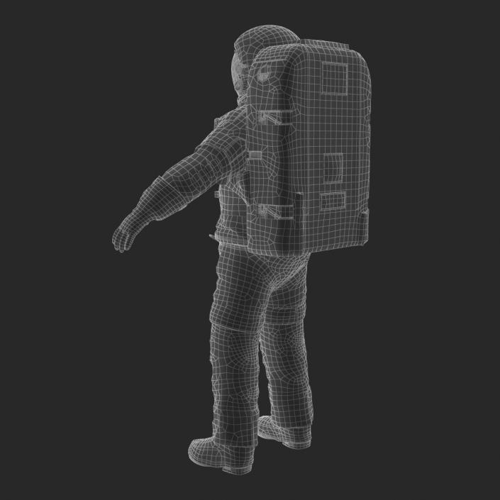 Astronaut Nasa Extravehicular Mobility Unit without Visor Rigged 3D model