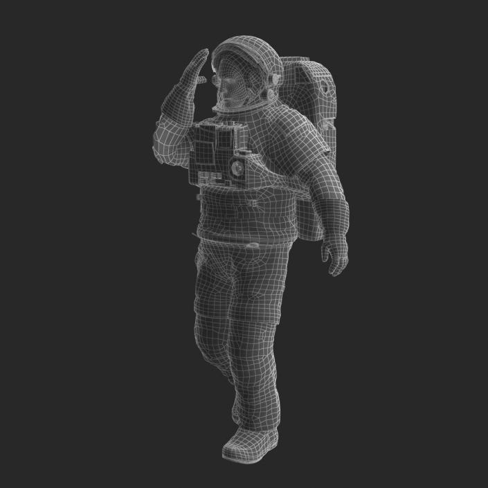 Astronaut Nasa Extravehicular Mobility Unit without Visor Rigged 3D model