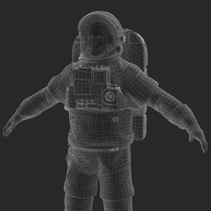 Astronaut Nasa Extravehicular Mobility Unit without Visor Rigged 3D model