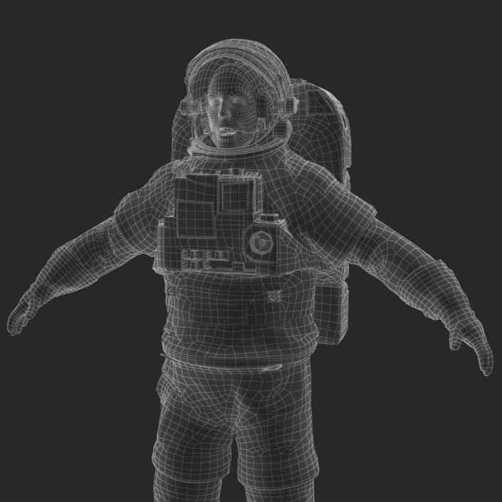 Astronaut Nasa Extravehicular Mobility Unit without Visor Rigged 3D model