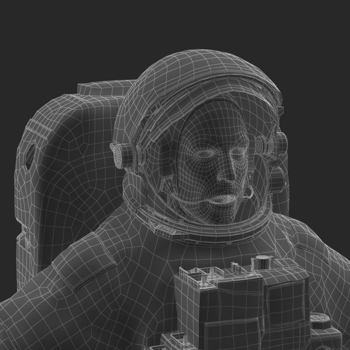 Astronaut Nasa Extravehicular Mobility Unit without Visor Rigged 3D model