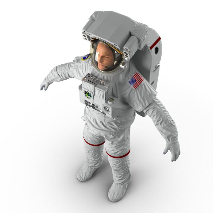 Astronaut Nasa Extravehicular Mobility Unit Rigged 2 3D