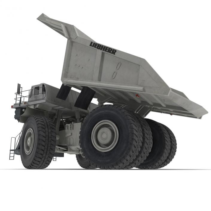 3D model Heavy Duty Mining Truck Liebherr White Rigged