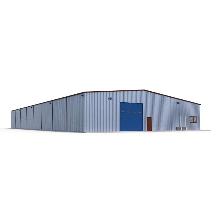 3D model Warehouse Building 3 Blue