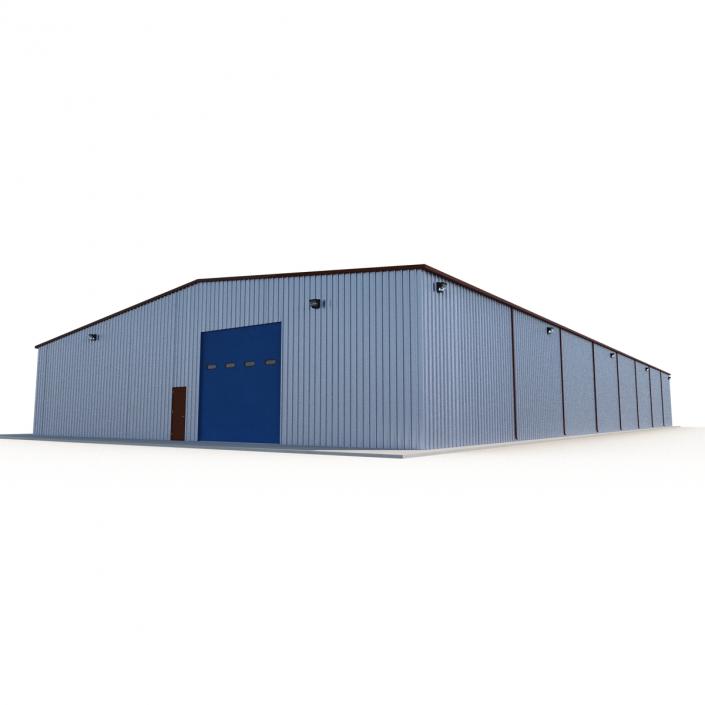 3D model Warehouse Building 3 Blue