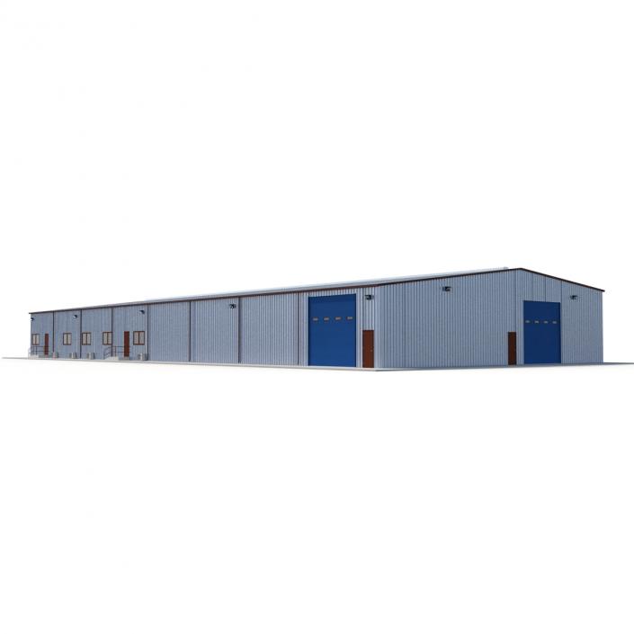 3D model Warehouse Building 3 Blue