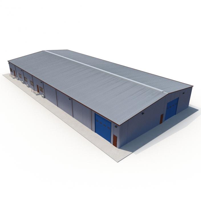 3D model Warehouse Building 3 Blue