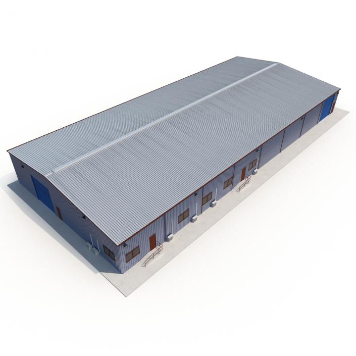 3D model Warehouse Building 3 Blue