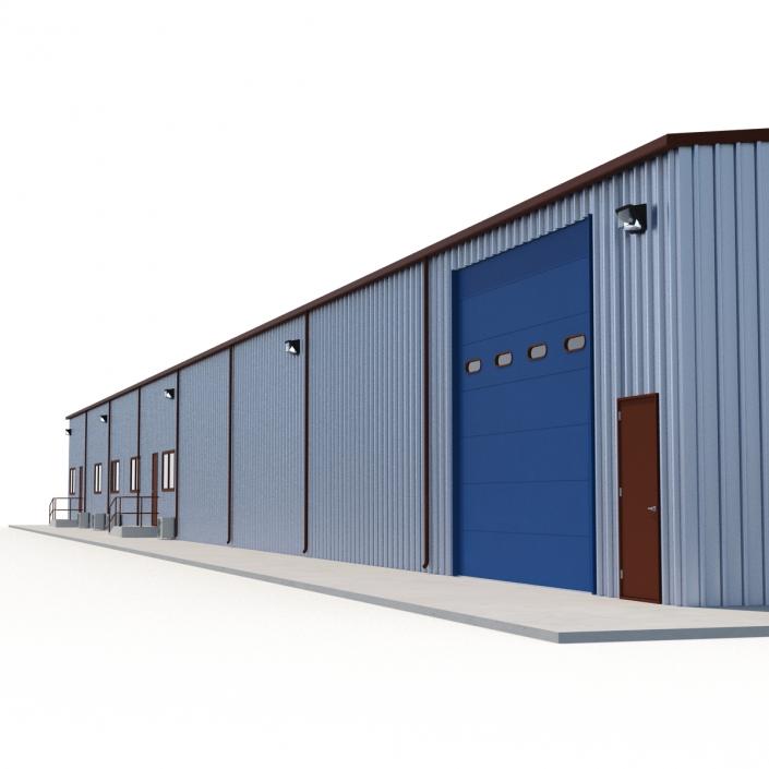 3D model Warehouse Building 3 Blue