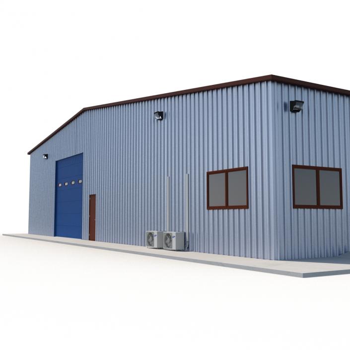 3D model Warehouse Building 3 Blue