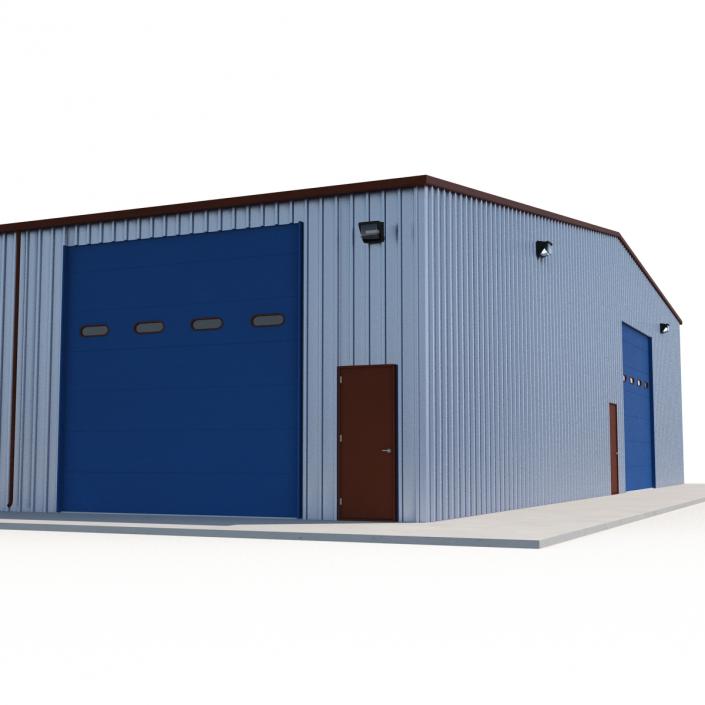 3D model Warehouse Building 3 Blue