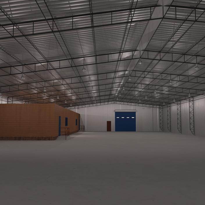 3D model Warehouse Building 3 Blue