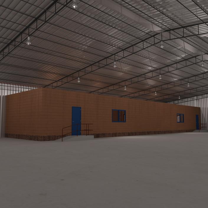 3D model Warehouse Building 3 Blue