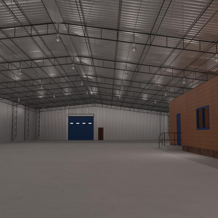 3D model Warehouse Building 3 Blue