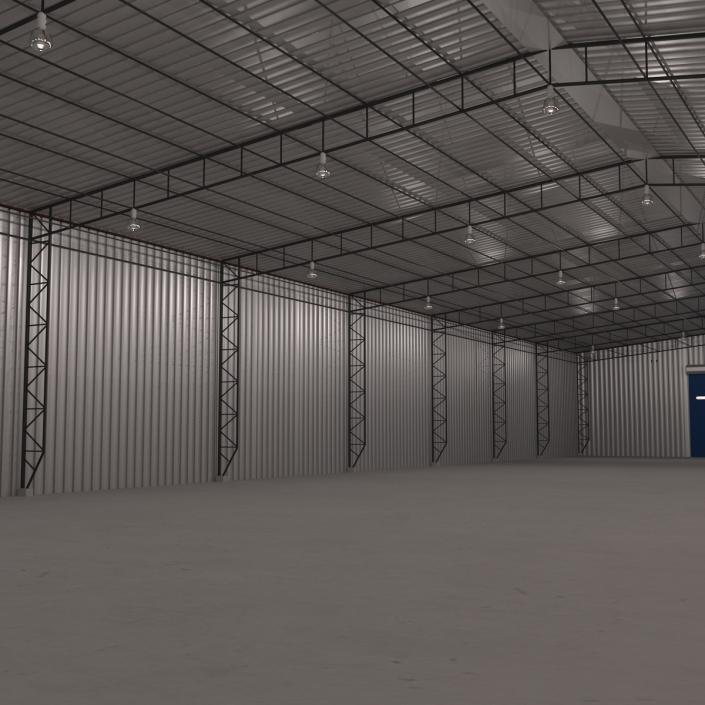 3D model Warehouse Building 3 Blue