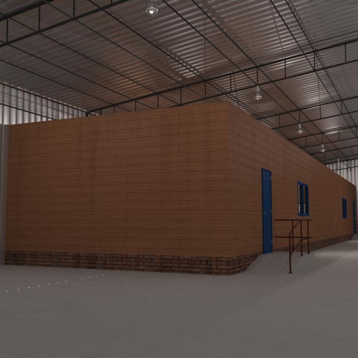 3D model Warehouse Building 3 Blue