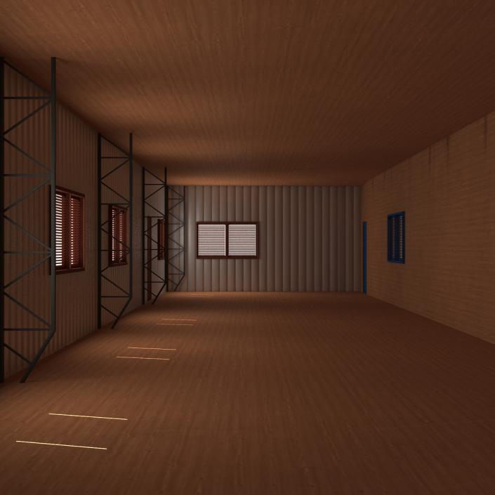 3D model Warehouse Building 3 Blue