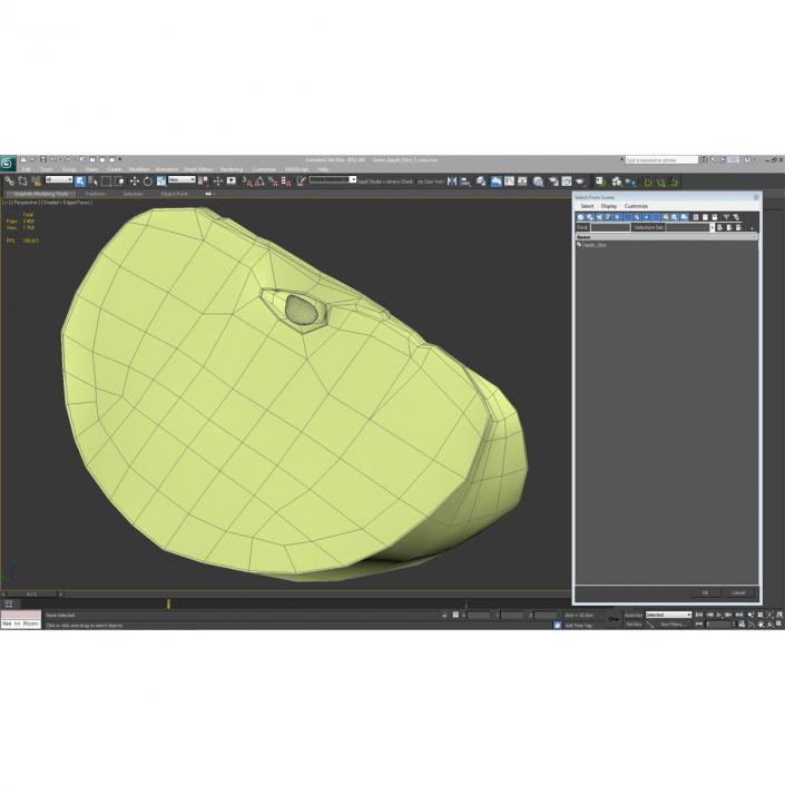 Green Apple Slice 3 3D model