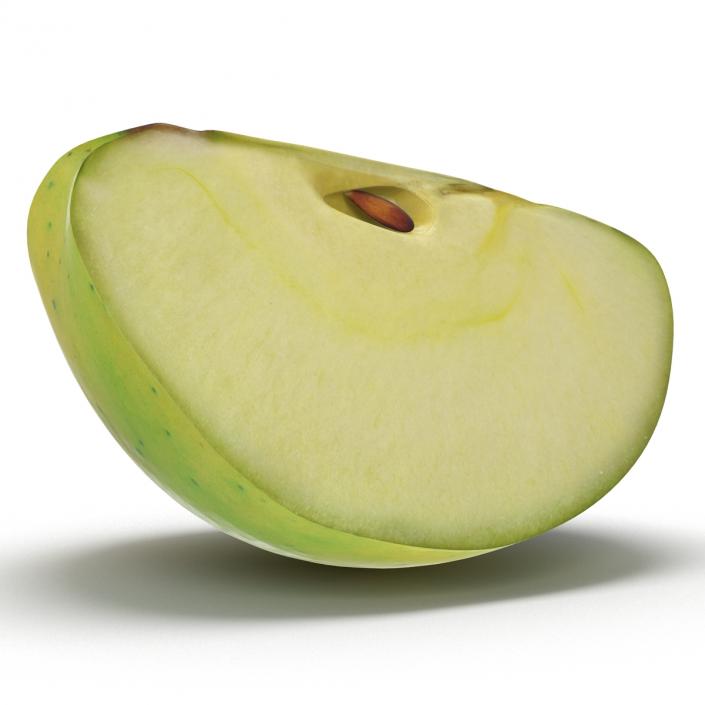 Green Apple Slice 3D