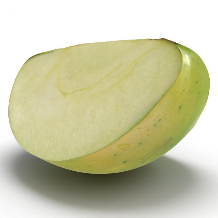 Green Apple Slice 3D