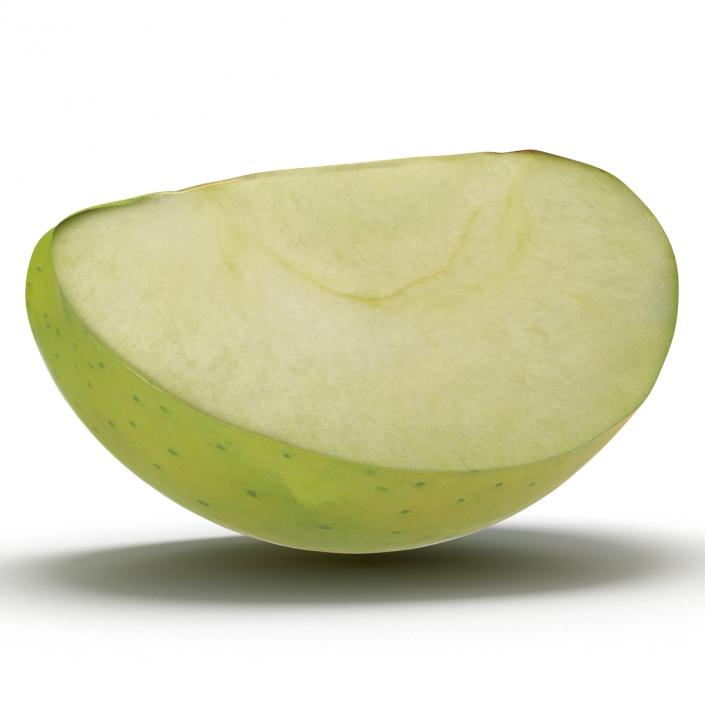 Green Apple Slice 3D