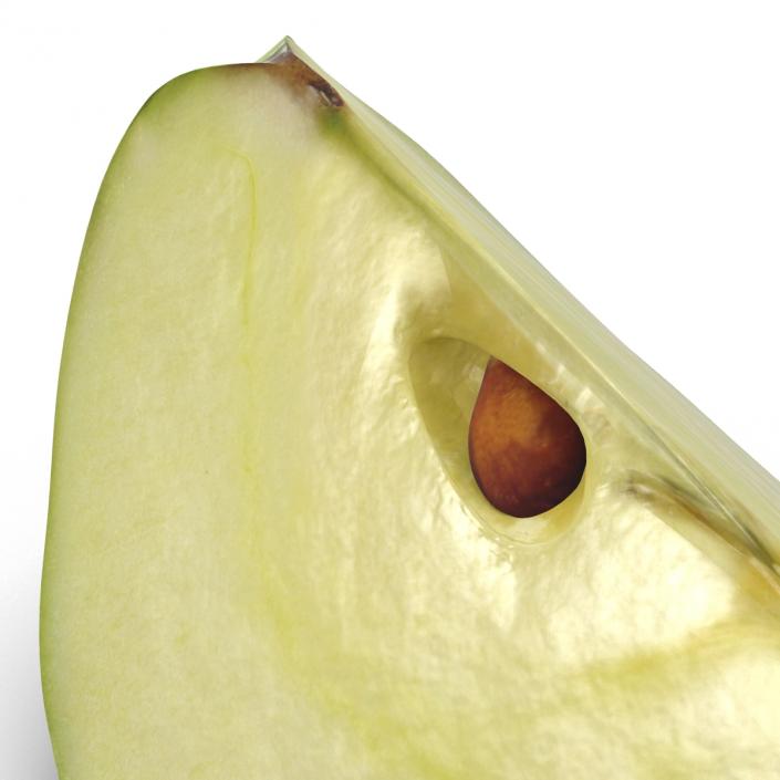 Green Apple Slice 3D