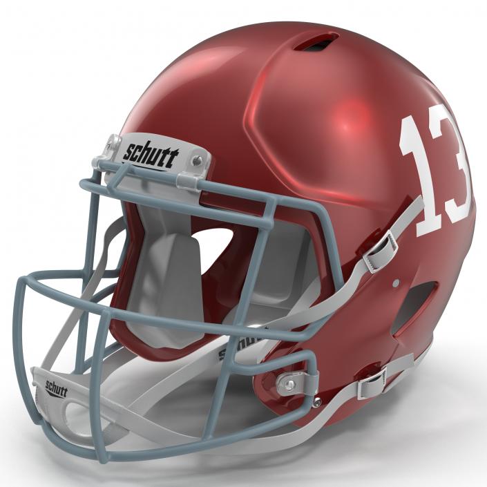 3D Football Helmet 3 Schutt Red model