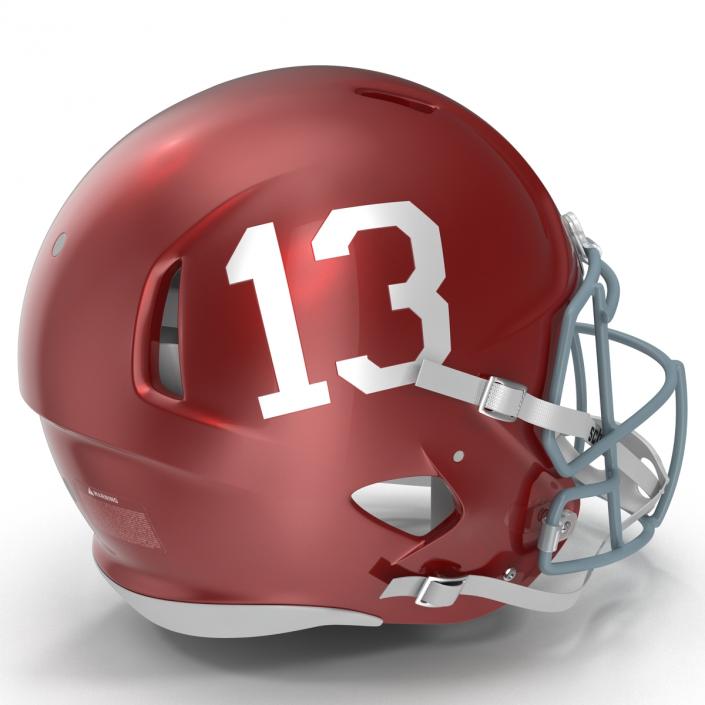 3D Football Helmet 3 Schutt Red model