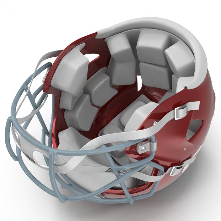 3D Football Helmet 3 Schutt Red model